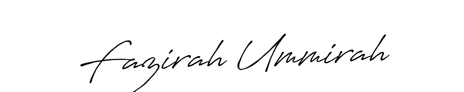Create a beautiful signature design for name Fazirah Ummirah. With this signature (Antro_Vectra_Bolder) fonts, you can make a handwritten signature for free. Fazirah Ummirah signature style 7 images and pictures png