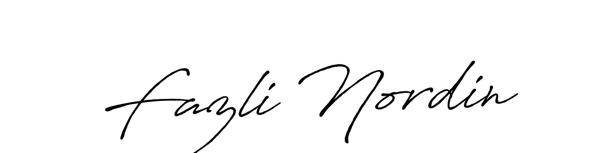 Use a signature maker to create a handwritten signature online. With this signature software, you can design (Antro_Vectra_Bolder) your own signature for name Fazli Nordin. Fazli Nordin signature style 7 images and pictures png