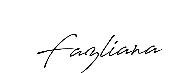 Create a beautiful signature design for name Fazliana. With this signature (Antro_Vectra_Bolder) fonts, you can make a handwritten signature for free. Fazliana signature style 7 images and pictures png