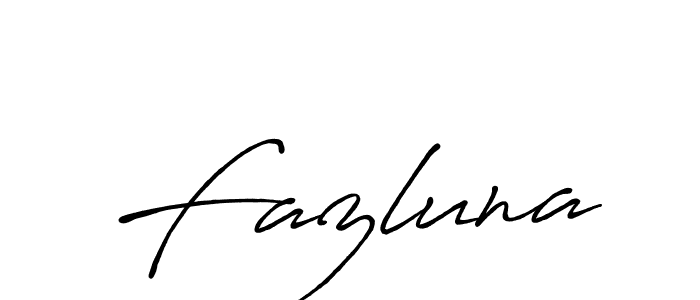 Use a signature maker to create a handwritten signature online. With this signature software, you can design (Antro_Vectra_Bolder) your own signature for name Fazluna. Fazluna signature style 7 images and pictures png