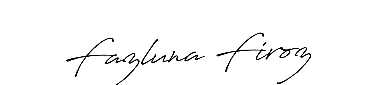 Use a signature maker to create a handwritten signature online. With this signature software, you can design (Antro_Vectra_Bolder) your own signature for name Fazluna Firoz. Fazluna Firoz signature style 7 images and pictures png