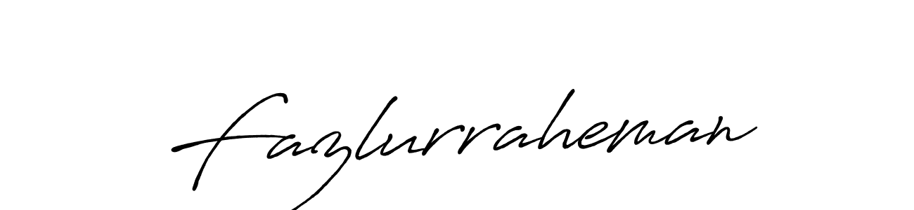 Create a beautiful signature design for name Fazlurraheman. With this signature (Antro_Vectra_Bolder) fonts, you can make a handwritten signature for free. Fazlurraheman signature style 7 images and pictures png