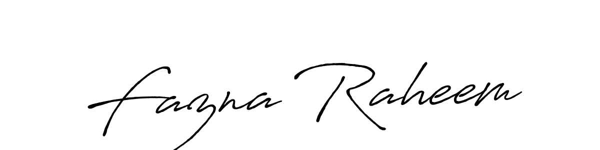 Make a beautiful signature design for name Fazna Raheem. With this signature (Antro_Vectra_Bolder) style, you can create a handwritten signature for free. Fazna Raheem signature style 7 images and pictures png