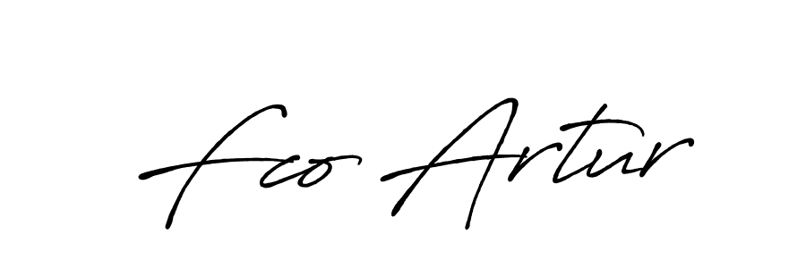 Make a beautiful signature design for name Fco Artur. With this signature (Antro_Vectra_Bolder) style, you can create a handwritten signature for free. Fco Artur signature style 7 images and pictures png