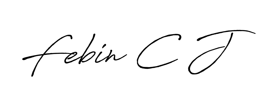 Use a signature maker to create a handwritten signature online. With this signature software, you can design (Antro_Vectra_Bolder) your own signature for name Febin C J. Febin C J signature style 7 images and pictures png