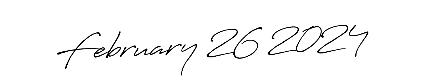 Also You can easily find your signature by using the search form. We will create February 26 2024 name handwritten signature images for you free of cost using Antro_Vectra_Bolder sign style. February 26 2024 signature style 7 images and pictures png