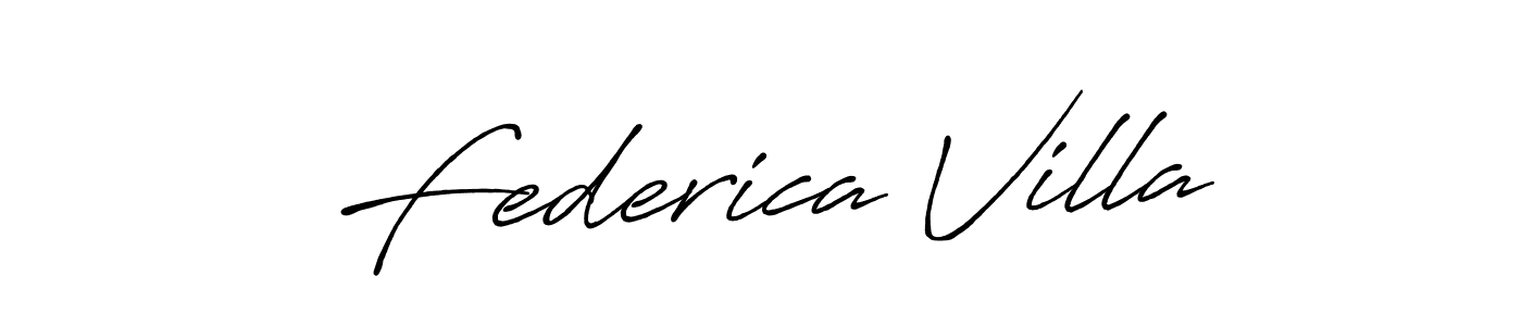 Federica Villa stylish signature style. Best Handwritten Sign (Antro_Vectra_Bolder) for my name. Handwritten Signature Collection Ideas for my name Federica Villa. Federica Villa signature style 7 images and pictures png