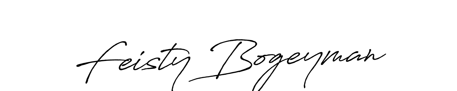 Also we have Feisty Bogeyman name is the best signature style. Create professional handwritten signature collection using Antro_Vectra_Bolder autograph style. Feisty Bogeyman signature style 7 images and pictures png