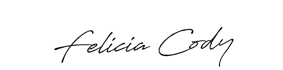 Felicia Cody stylish signature style. Best Handwritten Sign (Antro_Vectra_Bolder) for my name. Handwritten Signature Collection Ideas for my name Felicia Cody. Felicia Cody signature style 7 images and pictures png