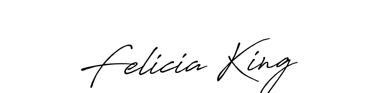 Make a beautiful signature design for name Felicia King. With this signature (Antro_Vectra_Bolder) style, you can create a handwritten signature for free. Felicia King signature style 7 images and pictures png