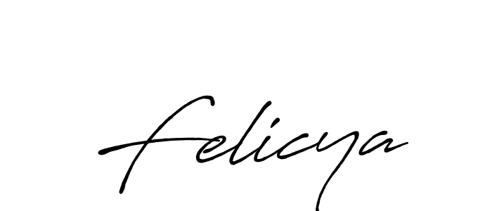 Make a beautiful signature design for name Felicya. With this signature (Antro_Vectra_Bolder) style, you can create a handwritten signature for free. Felicya signature style 7 images and pictures png