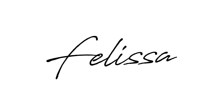 Felissa stylish signature style. Best Handwritten Sign (Antro_Vectra_Bolder) for my name. Handwritten Signature Collection Ideas for my name Felissa. Felissa signature style 7 images and pictures png