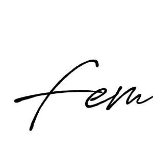 Design your own signature with our free online signature maker. With this signature software, you can create a handwritten (Antro_Vectra_Bolder) signature for name Fem. Fem signature style 7 images and pictures png