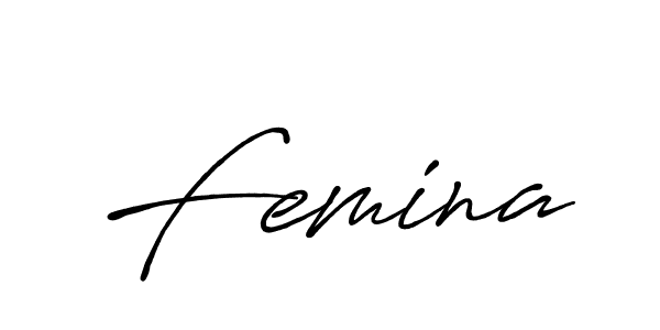 Femina stylish signature style. Best Handwritten Sign (Antro_Vectra_Bolder) for my name. Handwritten Signature Collection Ideas for my name Femina. Femina signature style 7 images and pictures png