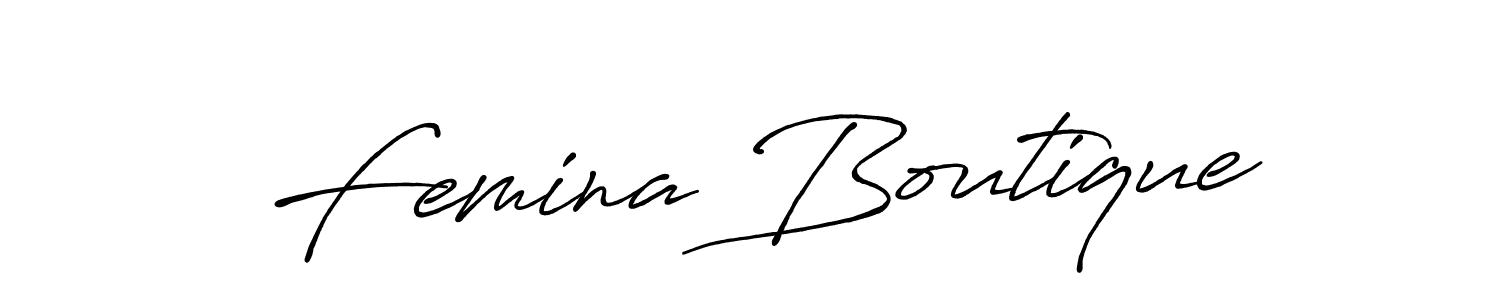 Make a beautiful signature design for name Femina Boutique. Use this online signature maker to create a handwritten signature for free. Femina Boutique signature style 7 images and pictures png