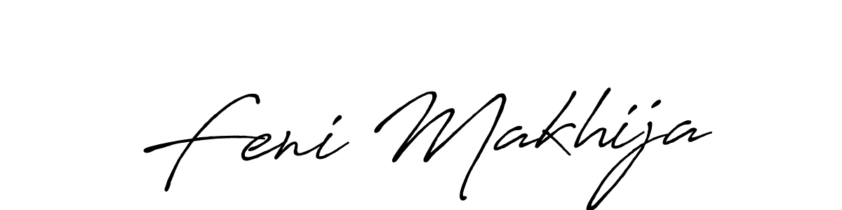 Use a signature maker to create a handwritten signature online. With this signature software, you can design (Antro_Vectra_Bolder) your own signature for name Feni Makhija. Feni Makhija signature style 7 images and pictures png