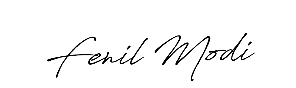 Use a signature maker to create a handwritten signature online. With this signature software, you can design (Antro_Vectra_Bolder) your own signature for name Fenil Modi. Fenil Modi signature style 7 images and pictures png