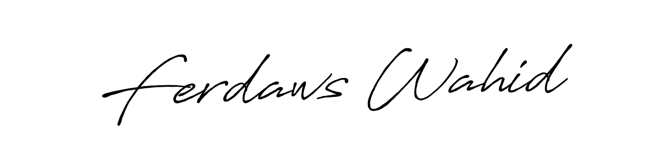 Use a signature maker to create a handwritten signature online. With this signature software, you can design (Antro_Vectra_Bolder) your own signature for name Ferdaws Wahid. Ferdaws Wahid signature style 7 images and pictures png