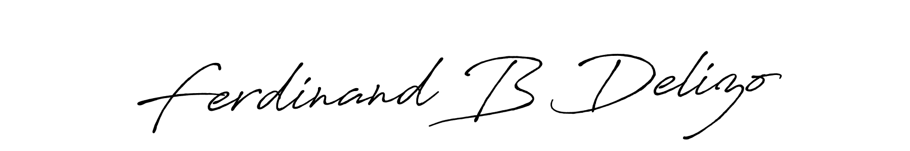 How to make Ferdinand B Delizo name signature. Use Antro_Vectra_Bolder style for creating short signs online. This is the latest handwritten sign. Ferdinand B Delizo signature style 7 images and pictures png