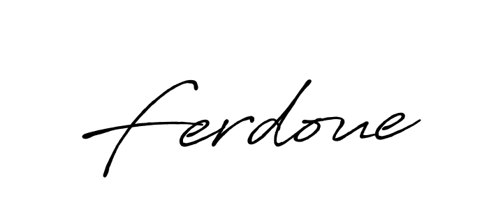 Use a signature maker to create a handwritten signature online. With this signature software, you can design (Antro_Vectra_Bolder) your own signature for name Ferdoue. Ferdoue signature style 7 images and pictures png