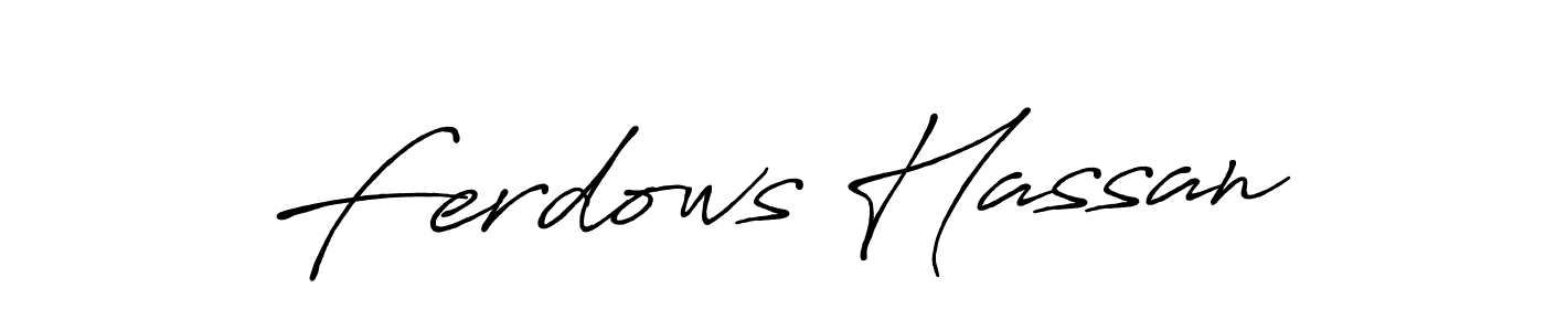 The best way (Antro_Vectra_Bolder) to make a short signature is to pick only two or three words in your name. The name Ferdows Hassan include a total of six letters. For converting this name. Ferdows Hassan signature style 7 images and pictures png