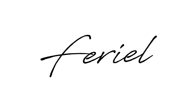 It looks lik you need a new signature style for name Feriel. Design unique handwritten (Antro_Vectra_Bolder) signature with our free signature maker in just a few clicks. Feriel signature style 7 images and pictures png