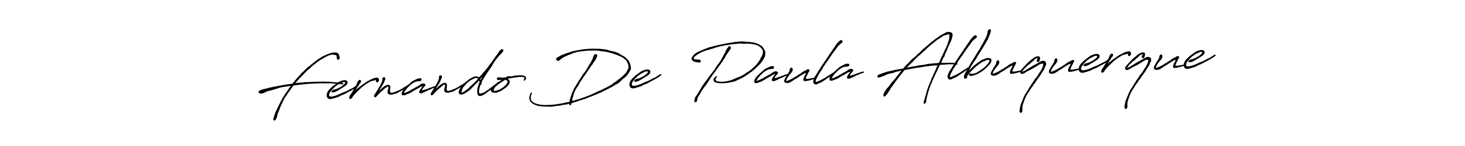 Create a beautiful signature design for name Fernando De  Paula Albuquerque. With this signature (Antro_Vectra_Bolder) fonts, you can make a handwritten signature for free. Fernando De  Paula Albuquerque signature style 7 images and pictures png