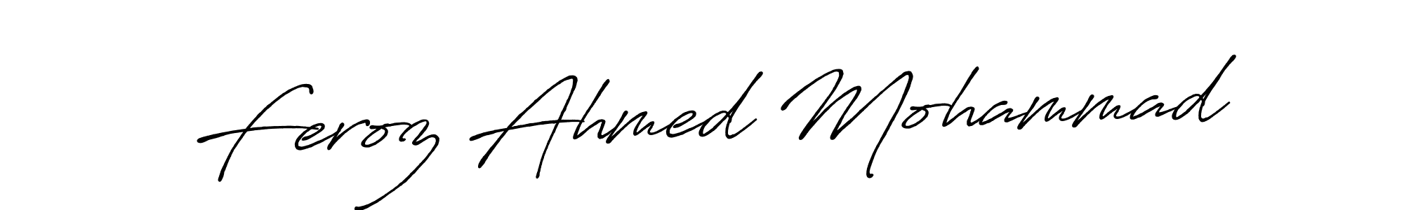 The best way (Antro_Vectra_Bolder) to make a short signature is to pick only two or three words in your name. The name Feroz Ahmed Mohammad include a total of six letters. For converting this name. Feroz Ahmed Mohammad signature style 7 images and pictures png