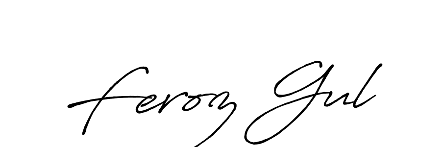 Make a beautiful signature design for name Feroz Gul. With this signature (Antro_Vectra_Bolder) style, you can create a handwritten signature for free. Feroz Gul signature style 7 images and pictures png