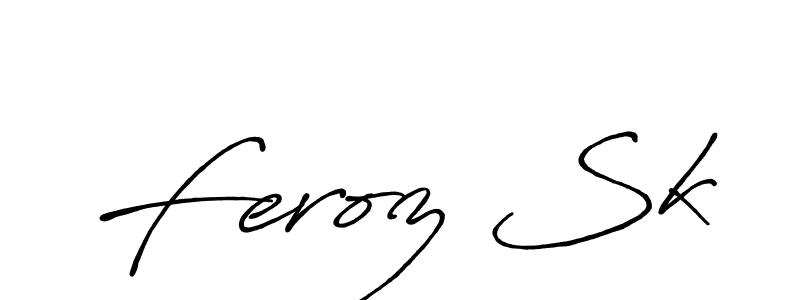 How to make Feroz Sk name signature. Use Antro_Vectra_Bolder style for creating short signs online. This is the latest handwritten sign. Feroz Sk signature style 7 images and pictures png