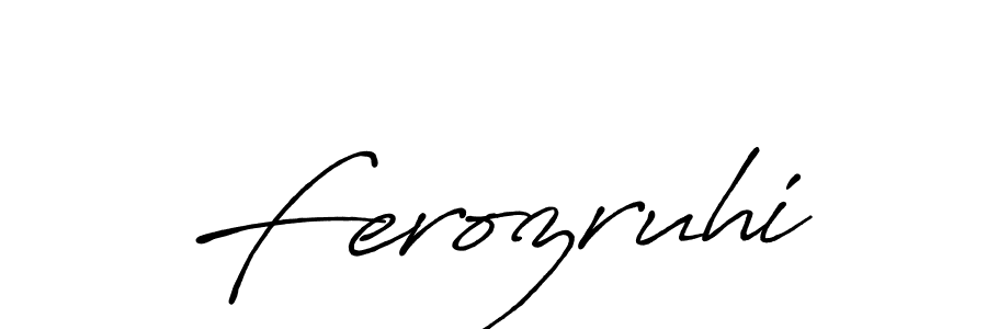 Create a beautiful signature design for name Ferozruhi. With this signature (Antro_Vectra_Bolder) fonts, you can make a handwritten signature for free. Ferozruhi signature style 7 images and pictures png