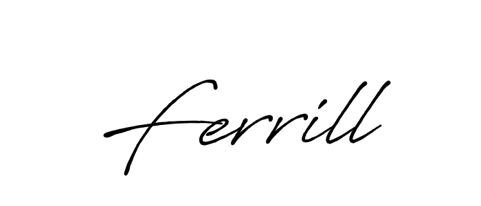 Ferrill stylish signature style. Best Handwritten Sign (Antro_Vectra_Bolder) for my name. Handwritten Signature Collection Ideas for my name Ferrill. Ferrill signature style 7 images and pictures png
