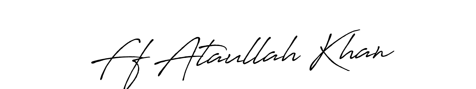 Create a beautiful signature design for name Ff Ataullah Khan. With this signature (Antro_Vectra_Bolder) fonts, you can make a handwritten signature for free. Ff Ataullah Khan signature style 7 images and pictures png