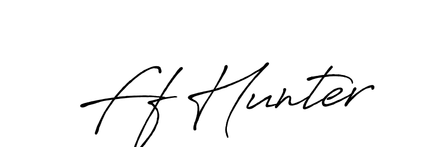 Make a beautiful signature design for name Ff Hunter. With this signature (Antro_Vectra_Bolder) style, you can create a handwritten signature for free. Ff Hunter signature style 7 images and pictures png