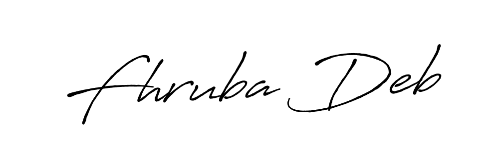 Use a signature maker to create a handwritten signature online. With this signature software, you can design (Antro_Vectra_Bolder) your own signature for name Fhruba Deb. Fhruba Deb signature style 7 images and pictures png