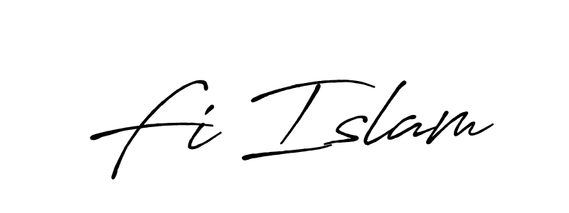 How to make Fi Islam signature? Antro_Vectra_Bolder is a professional autograph style. Create handwritten signature for Fi Islam name. Fi Islam signature style 7 images and pictures png