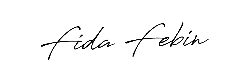 How to make Fida Febin name signature. Use Antro_Vectra_Bolder style for creating short signs online. This is the latest handwritten sign. Fida Febin signature style 7 images and pictures png