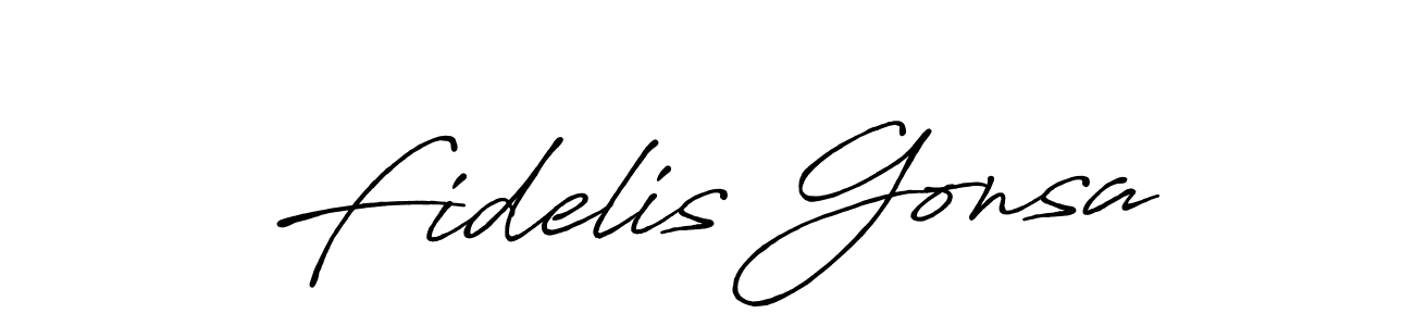 Create a beautiful signature design for name Fidelis Gonsa. With this signature (Antro_Vectra_Bolder) fonts, you can make a handwritten signature for free. Fidelis Gonsa signature style 7 images and pictures png