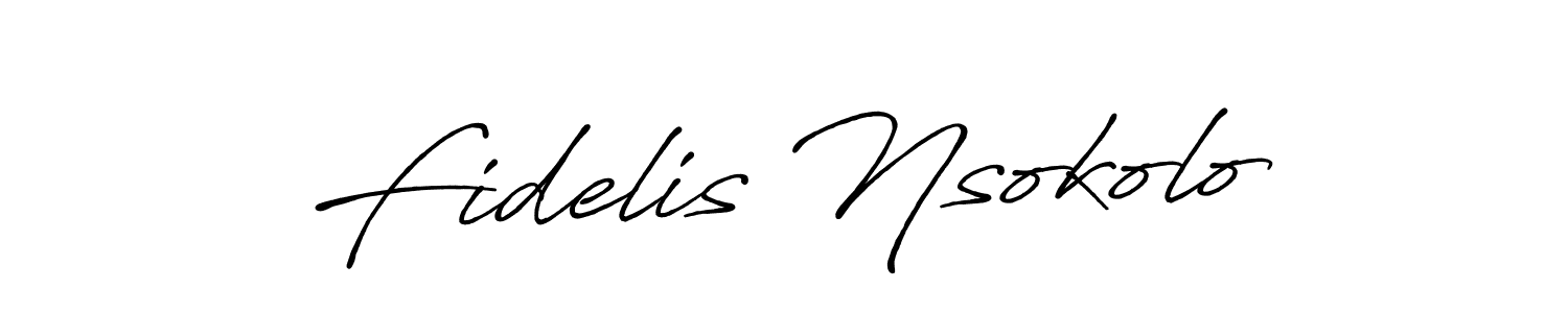 You should practise on your own different ways (Antro_Vectra_Bolder) to write your name (Fidelis Nsokolo) in signature. don't let someone else do it for you. Fidelis Nsokolo signature style 7 images and pictures png