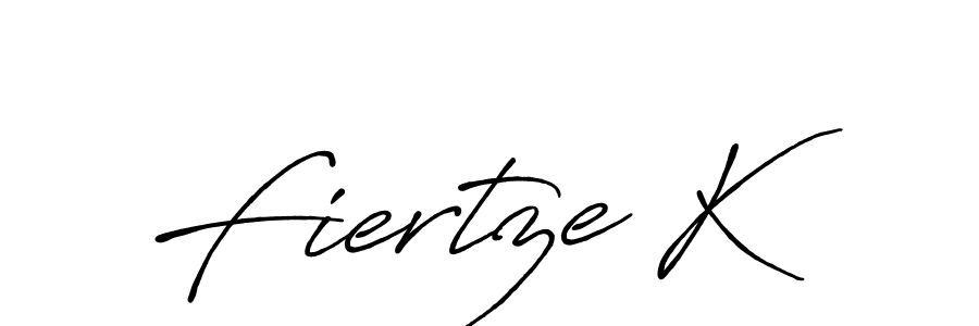The best way (Antro_Vectra_Bolder) to make a short signature is to pick only two or three words in your name. The name Fiertze K include a total of six letters. For converting this name. Fiertze K signature style 7 images and pictures png