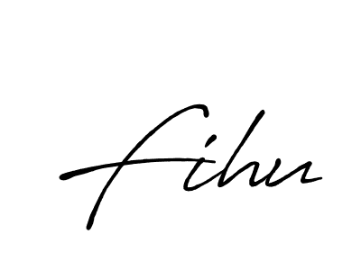 Use a signature maker to create a handwritten signature online. With this signature software, you can design (Antro_Vectra_Bolder) your own signature for name Fihu. Fihu signature style 7 images and pictures png