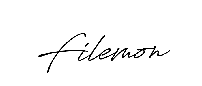 Filemon stylish signature style. Best Handwritten Sign (Antro_Vectra_Bolder) for my name. Handwritten Signature Collection Ideas for my name Filemon. Filemon signature style 7 images and pictures png