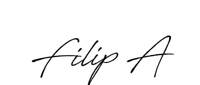 Similarly Antro_Vectra_Bolder is the best handwritten signature design. Signature creator online .You can use it as an online autograph creator for name Filip A. Filip A signature style 7 images and pictures png