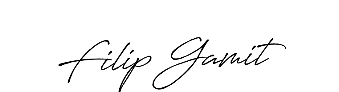 Filip Gamit stylish signature style. Best Handwritten Sign (Antro_Vectra_Bolder) for my name. Handwritten Signature Collection Ideas for my name Filip Gamit. Filip Gamit signature style 7 images and pictures png