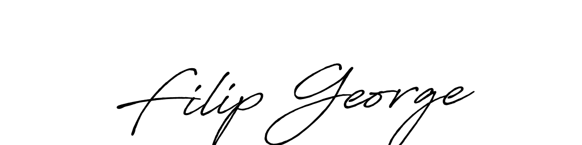 Design your own signature with our free online signature maker. With this signature software, you can create a handwritten (Antro_Vectra_Bolder) signature for name Filip George. Filip George signature style 7 images and pictures png