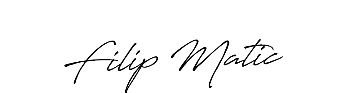 Filip Matic stylish signature style. Best Handwritten Sign (Antro_Vectra_Bolder) for my name. Handwritten Signature Collection Ideas for my name Filip Matic. Filip Matic signature style 7 images and pictures png