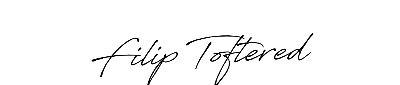 How to make Filip Toftered name signature. Use Antro_Vectra_Bolder style for creating short signs online. This is the latest handwritten sign. Filip Toftered signature style 7 images and pictures png