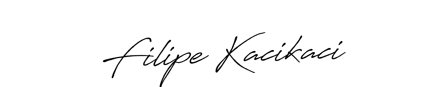 Make a beautiful signature design for name Filipe Kacikaci. With this signature (Antro_Vectra_Bolder) style, you can create a handwritten signature for free. Filipe Kacikaci signature style 7 images and pictures png