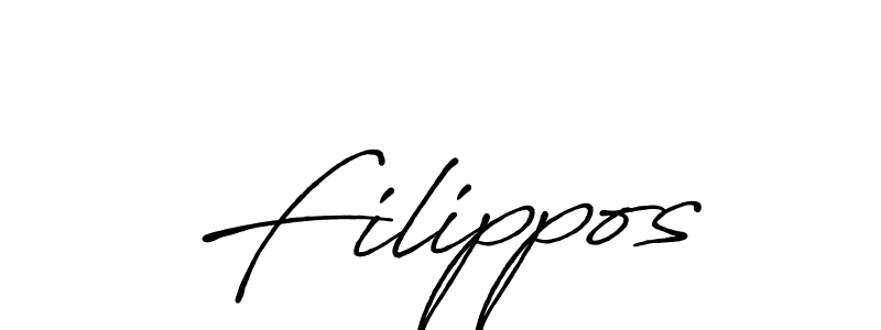 How to make Filippos signature? Antro_Vectra_Bolder is a professional autograph style. Create handwritten signature for Filippos name. Filippos signature style 7 images and pictures png