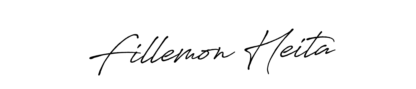 Design your own signature with our free online signature maker. With this signature software, you can create a handwritten (Antro_Vectra_Bolder) signature for name Fillemon Heita. Fillemon Heita signature style 7 images and pictures png